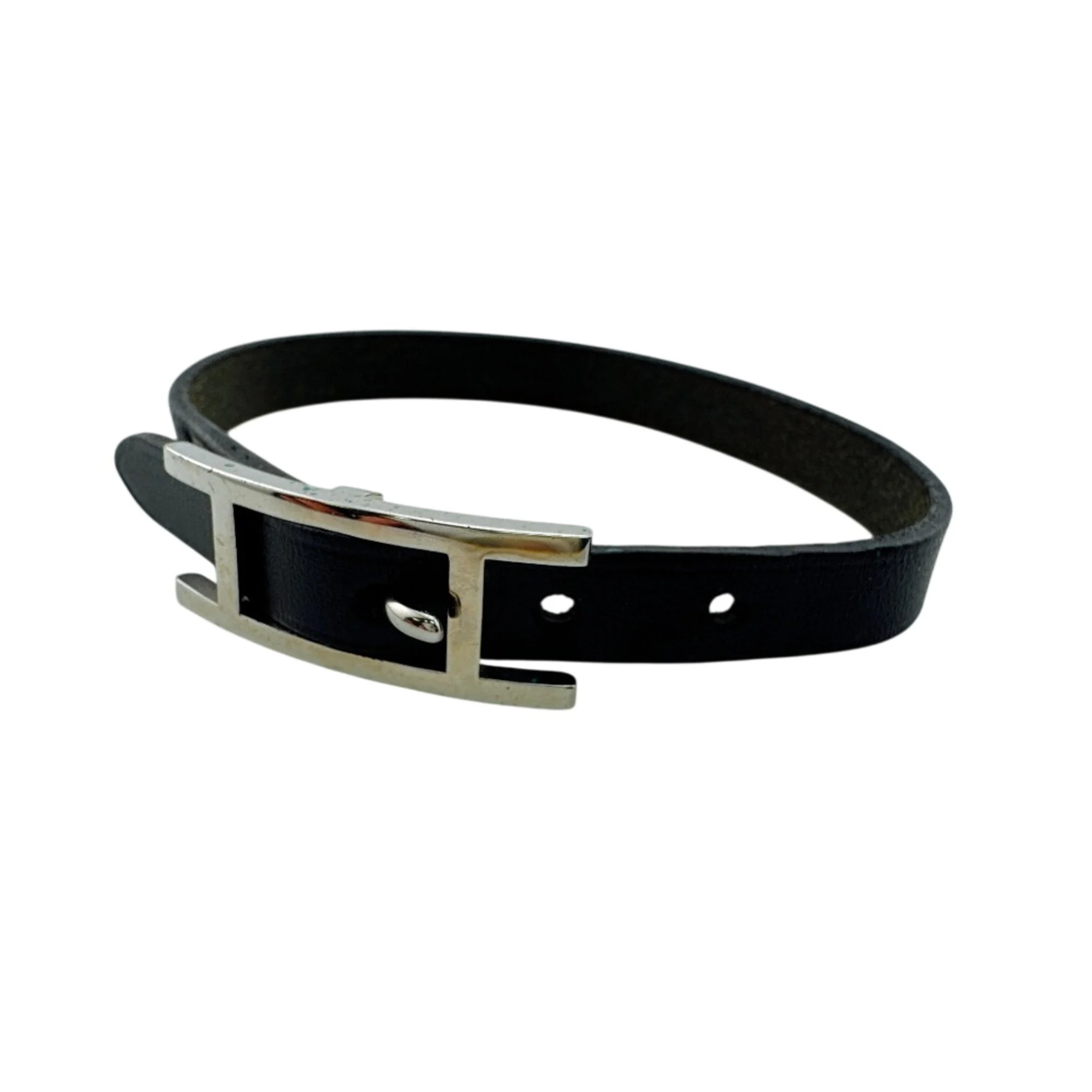 Hermes Hermes Be Api Bangle H-Shaped Clasp Bracelet, Black